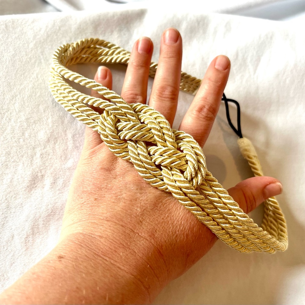 Gold silken cord knotted headband
